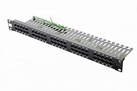 Панель коммутационная категории 3, UTP, 19", 1U, 50хRJ45, USOC, 2 пары, черная 27B-U3-50BL Eurolan