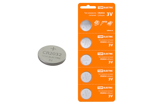 Изображение товара Батарейка (элемент питания) CR2032 Lithium 3V BP-5  SQ1702-0029 TDM