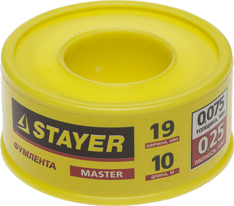 Изображение товара Фумлента, плотность 0,25 г/см3, 0,075ммх19ммх10м STAYER "MASTER" 12360-19-025
