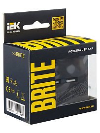 Розетка USB BRITE A+A 3,1А РЮ10-1-БрГ графит BR-U21-D31-K53 IEK