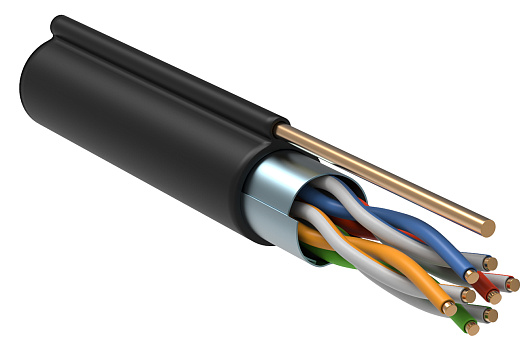 Изображение товара Витая пара экранированная F/UTP кат.5e 4x2x0,51 (24 AWG) LDPE Черная одножильная внешняя (трос) LC3-C5E04-359 ITK