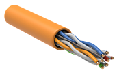 Кабель витая пара U/UTP категория 6 4x2х23AWG solid LSZH нг(A)-HF оранжевый (305м) ITK
