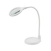 Лупа настольная 3D с подсветкой 30 LED, подставка+прищепка, белая 31-0247 REXANT