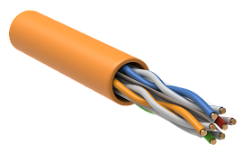 Кабель витая пара U/UTP категория 6 4x2х23AWG solid LSZH нг(A)-HF оранжевый (305м) ITK
