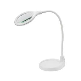 Лупа настольная 3D с подсветкой 30 LED, подставка+прищепка, белая 31-0247 REXANT