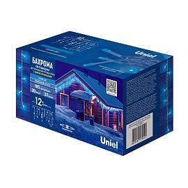 Гирлянда Бахрома 12х0,6м 195Led синий свет эффект мерцания прозрачный провод 3м соединение до 3шт IP44 ULD-B12006 UL-00010882 Uniel