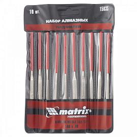 Набор надфилей алмазных 140х70х3, 10 шт.  MATRIX MASTER 15835