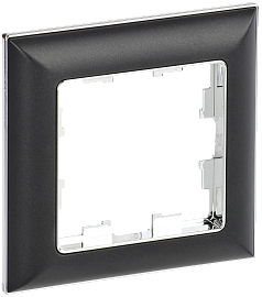 Рамка одноместная BRITE DECOR РУ-1-Бр 3D-форма черный/хром BR-M12-12-2-K23 IEK