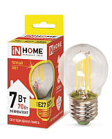 Лампа светодиодная 7,0Вт Е27 G45 3000К LED-ШАР-deco 7Вт 230В Е27 630Лм филамент прозрачная IN HOME