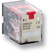 Omron Реле MY4N 110/120AC (S) форма контактов 4PDT, светодиодный индикатор