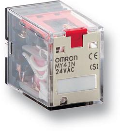 Omron Реле MY4N 110/120AC (S) форма контактов 4PDT, светодиодный индикатор