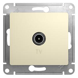 Розетка TV телевизионная GLOSSA скрытой установки оконечная 1dB механизм бежевый GSL000291 Systeme Electric