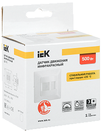 Датчик движения ДД 031 белый 500Вт 190гр 9м IP20 IEK