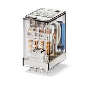 Реле миниатюрное универсальное электромеханическое 2CO 10A контакты AgNi 230В АC RTI кнопка тест + мех.индикатор 553282300040 / 55.32.8.230.0040 Finder