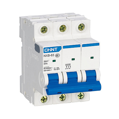 Изображение товара CHINT NX-63 Выключатель автоматический 3-полюсный 4 А DIN-рейка Изображение товара CHINT NX-63 Выключатель автоматический 3-полюсный 4 А DIN-рейка