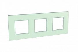 Рамка для розеток и выключателей 3 поста Unica Quadro матовое стекло MGU2.706.17 Schneider Electric
