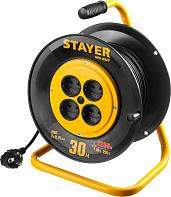 STAYER MS 207, 30 м, 2200 Вт, 4 гнезда, ПВС 2х0.75 мм² удлинитель на катушке 55073-30
