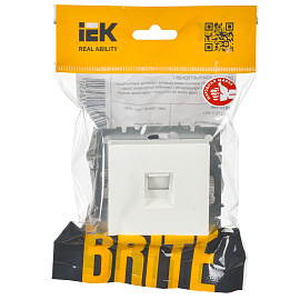 Розетка компьютерная RJ45 кат.5E РК10-БрБ белый BR-K10-1-K01 BRITE  IEK