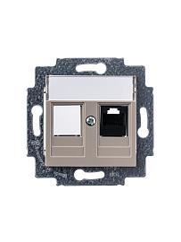 Розетка RJ45 компьютерная кат. 5e и заглушка LEVIT скрытой установки механизм с накладкой кофе макиато 2CHH295117A6018 ABB