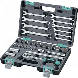Набор инструментов, 1 2", CrV, пластиковый кейс 31 предм.  STELS 14102