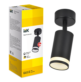 LIGHTING Светильник 4006 накладной настено-потолочный под лампу GU10 черный IEK