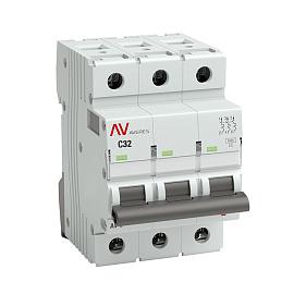 Выключатель автоматический 32А 3П трехполюсный C 6kA AV-6 AVERES mcb6-3-32C-av EKF