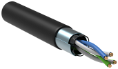 Кабель витая пара F/UTP cat. 5e 2х2х24AWG LDPE для наружной прокладки черный (500м) (LC3-C5E02-339) ITK