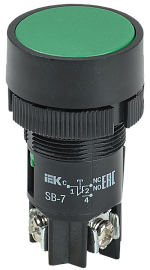 Кнопка управления "Пуск" SB-7 зеленая 1+1 240В 22мм BBT40-SB7-K06 IEK