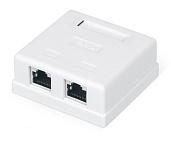 Розетка компьютерная RJ-45 категория 5e экранированная двойная внешняя Dual IDC белый WRline WR-WS-8P8C-C5E-SH-2