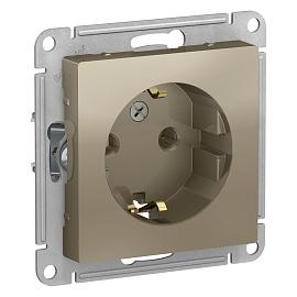 Розетка Atlasdesign скрытой установки с заземлением 16А механизм шампань ATN000543 Schneider Electric