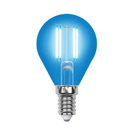Лампа светодиодная 5 Вт E14 G45 350Лм 200-250в шар синий свет Air (LED-G45-5W/BLUE/E14 GLA02BL) UL-00002989 Uniel