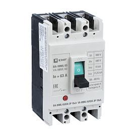 Выключатель автоматический 63А 3П трехполюсный ВА-99МL 15кА IP30 Basic mccb99-63-63mI EKF