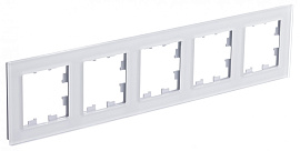 Рамка 5-постовая ATLASDESIGN NATURE ОРГАНИЧЕСКОЕ СТЕКЛО БЕЛЫЙ ATN320105 Systeme Electric