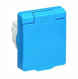 Розетка SCHUKO UJP панельная 2P+E, IP54 с крышкой, 10/16А, 250В, цвет синий 3288 AZ 2CLA328800A1701 ABB