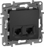 Розетка двойная RJ 45 категория 5E  UTP  INSPIRIA антрацит 673838 Legrand