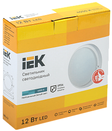 Светильник LED ДПО 12Вт 4002 IP54 4000K круг белый ИЭК