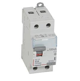 Устройство защитного отключения (УЗО) DX3 40А 2П двухполюсный C 100мА 411515 Legrand