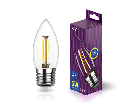 Изображение товара Светодиодная лампа свеча DECO Premium 5 Вт E27 2700К 515Лм прозрачная