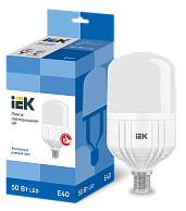 Лампа светодиодная 50 Вт E40 T137 6500К 4500Лм матовая 230В цилиндр HP LLE-HP-50-230-65-E40 IEK