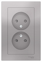 Изображение товара Двойная розетка Systeme Electric AtlasDesign без заземления с шторками 16А