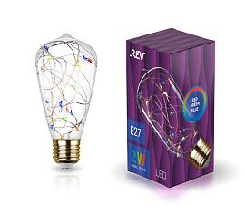Лампа светодиодная 2 Вт E27 ST64 200Лм прозрачная 230В эдиссон Starry VINTAGE RGB филаментная 32447 8 REV