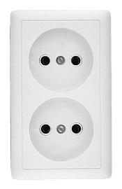 Розетка двухместная открытой установки (250В,10А) РА16-237/RA16-237-B Wessen ХИТ