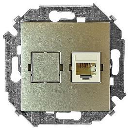 Simon 34 Шампань Розетка компьютерная RJ45 34598-034