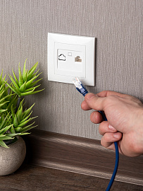 Розетка RJ45 компьютерная Валенсия скрытой установки в сборе белый EWK01-035-10 EKF PROxima