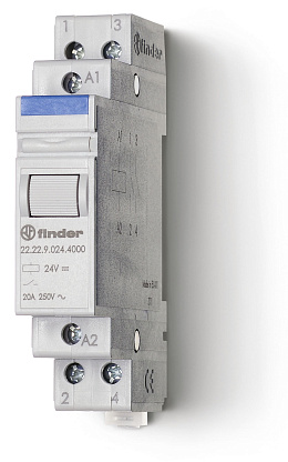 Изображение товара Контактор модульный 2NO 20А 230В IP20 Finder серия 22