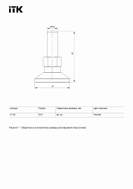 ITK Регулируемая опора (ножка), резьба М12 80x34 мм, черная LF-80 IEK