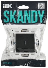 Выключатель 1-клавишный проходной с индикацией 10А SK-V08Bl черный SKANDY SK-V12-1-10-K02 IEK