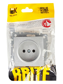 Розетка 1-м б/з алюминий мех-м BRITE РС10-1-0-БрА BR-R10-10-K47 IEK