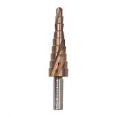 Сверло ступенчатое по металлу 4-12мм (9ступ) Hilberg (Р6М5) HSS-COBALT, ST0412