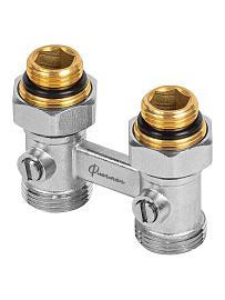 Узел нижнего подключения радиатора Н-образный прямой 1/2"х3/4" (евроконус) Флагман ФЛ2212